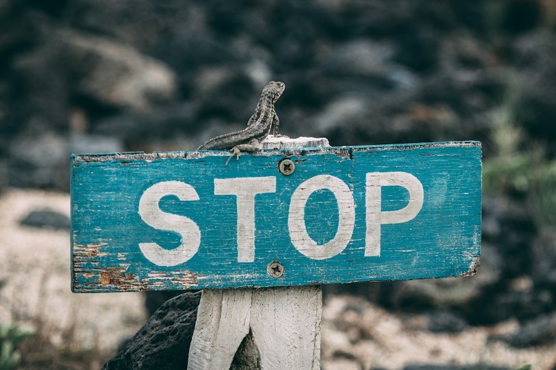 Red stop road sign, illustrating things to avoid in Rhodes